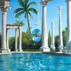 water temple oil painting