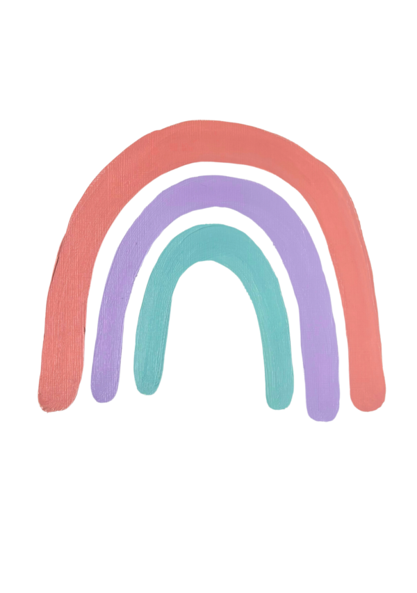 Kinderzimmer Bild Regenbogen Bonbon Rosa, Lila, Flieder, Türkis Kunstdruck