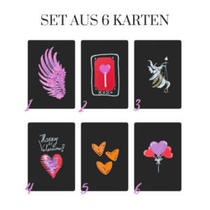 Valentinstagskarten Box Set aus 6 Karten