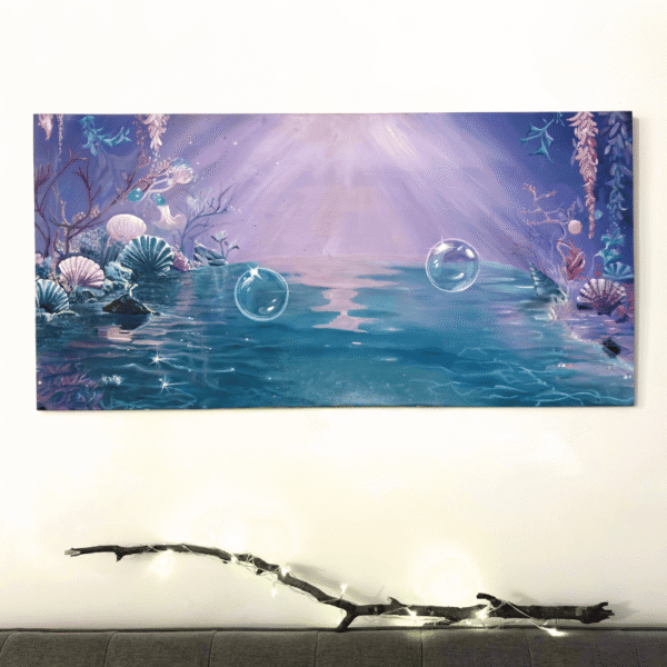 Original Oil painting of a dreamy pond