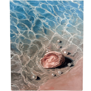 I dont need a body - original oil painting of pearls and a sea