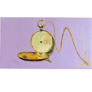 Time on Hand - Original Oil Painting on Wood 37 cm x 21 cm