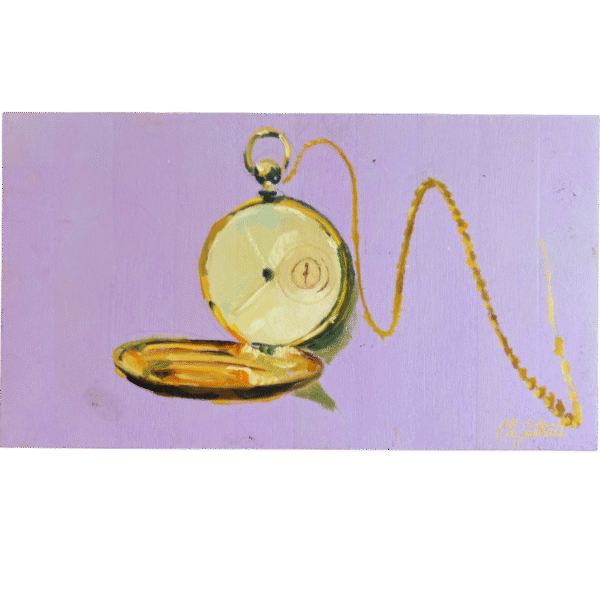 Time on Hand - Original Oil Painting on Wood 37 cm x 21 cm