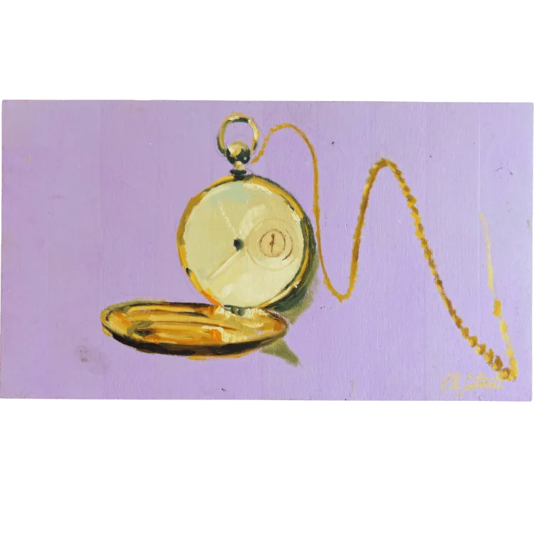 Time on Hand - Original Oil Painting on Wood 37 cm x 21 cm