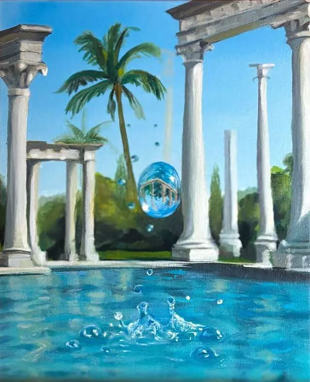 water temple oil painting